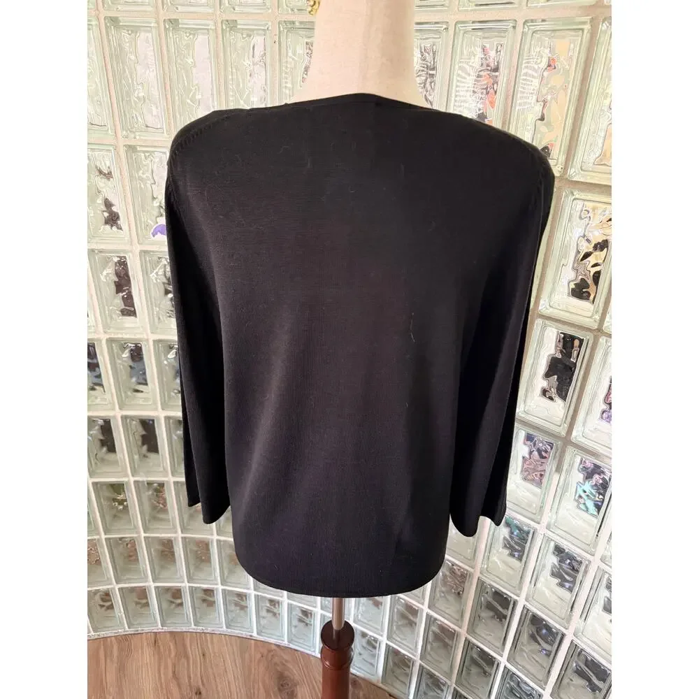 Michael Simon Vintage Cars Beaded Spun Silk Blend Sweater - size large